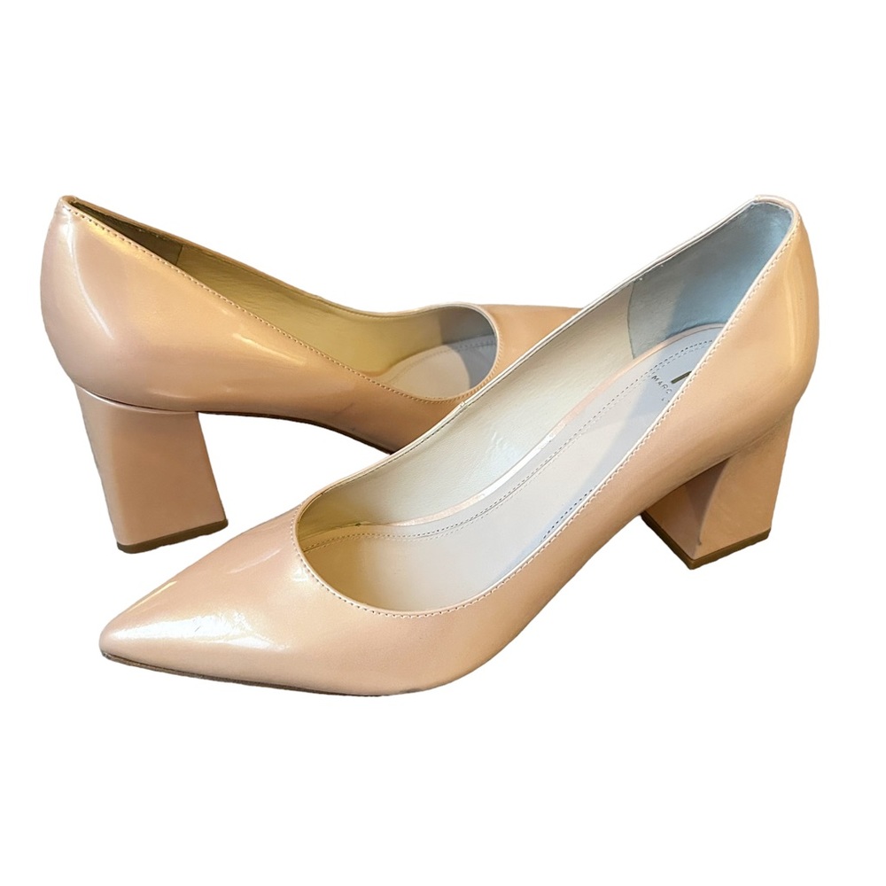 Marc Fisher patent leather Zala nude heels